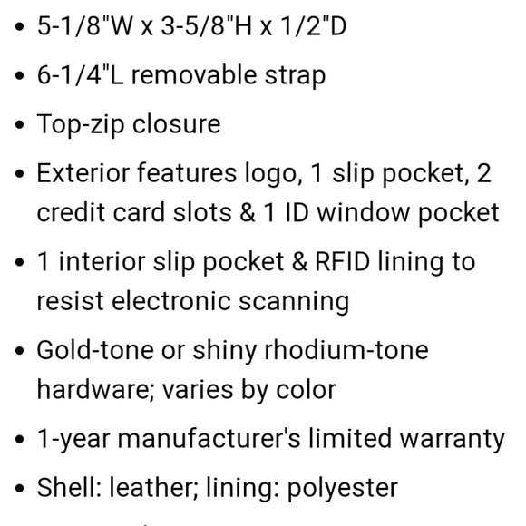 Michael Kors coin and card wallet with strap, brand new w/ tag! - Picture 4 of 4